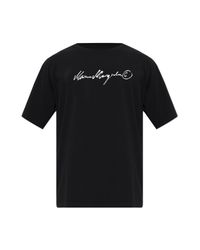 MM6 by Maison Margiela Black T-Shirt With Printed Logo for men