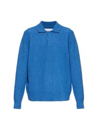 Samsøe & Samsøe Blue Sweater With Collar 'Sanino' for men