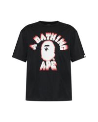 A Bathing Ape Black T-Shirt With Logo for men