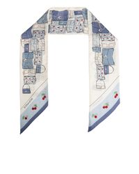 COACH Blue Silk Scarf