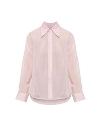 Bottega Veneta Pink Striped Pattern Shirt