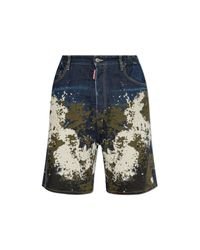 DSquared² Multicolor Paint Effect Shorts for men