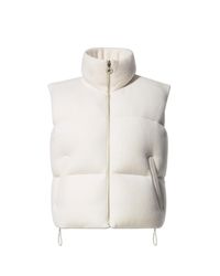 Perfect Moment White Quilted Vest With A Stand-Up Collar