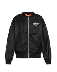 AllSaints Black Underground Bomber Jacket for men