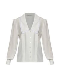Alessandra Rich White Silk Shirt