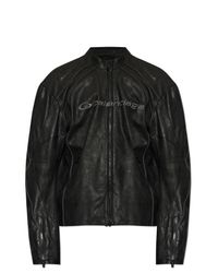Balenciaga Black Leather Jacket With Logo for men