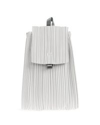 Pleats Please Issey Miyake White Pleated Backpack