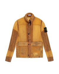 Stone Island Orange Transparent Jacket With Logo Patch for men