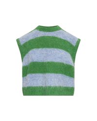 American Vintage Green Vest With Striped Pattern