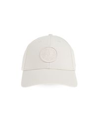 Stone Island White Baseball Cap for men