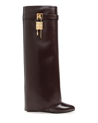 Givenchy Brown Heeled Boots 'Shark'