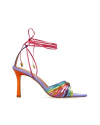 Kurt Geiger Pink 'Multi Strap Tie Heel' Heeled Sandals