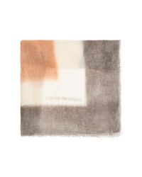 Emporio Armani White Scarf With Logo