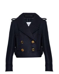 Givenchy Blue Wool Jacket With Epaulettes