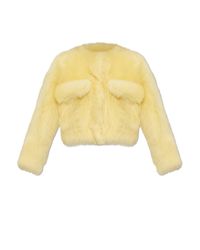 Bottega Veneta Yellow Short Fur Coat