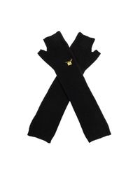 Ganni Black Long Fingerless Gloves