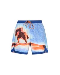 DIESEL Blue 'Soccer-41-D-Pop-C' Swim Shorts for men