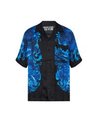 Versace Jeans Couture Blue Shirt With 'Barocco' Print for men
