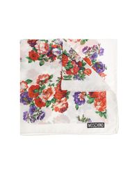 Moschino White Silk Pocket Square for men