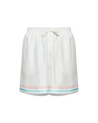 Casablanca White Silk Shorts for men