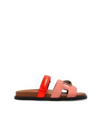 Kurt Geiger Red 'Eagle Cut Out' Slides