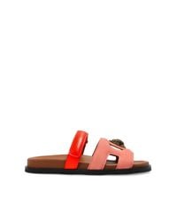 Kurt Geiger Red 'Eagle Cut Out' Slides