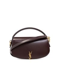 Saint Laurent Brown Calfskin Voltaire Top-Handle Bag