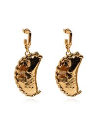 Moschino Metallic Brass Earrings