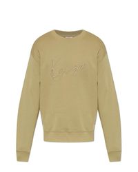 KENZO Natural Sweatshirt With Embroidered Logo for men