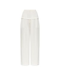 Alaïa White Wide-Leg Trousers