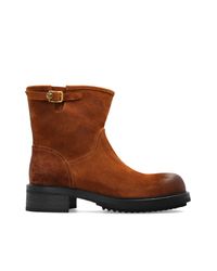 Versace Brown Suede Ankle Boots for men