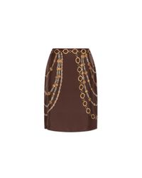 Versace Brown Silk Skirt With "The Lover" Print