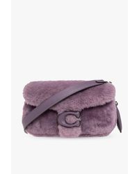 COACH Purple 'pillow Tabby 18' Shearling Shoulder Bag
