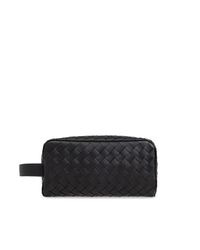 Bottega Veneta Black Toiletry Bag Intrecciato for men
