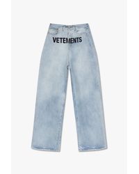 Vetements Blue Jeans With Logo