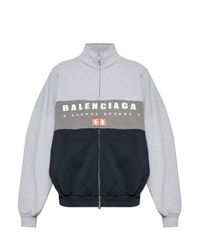 Balenciaga Blue Sweatshirt With Printed Logo for men