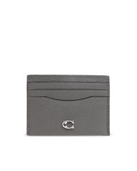 COACH Gray Leather Card Case for men