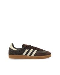 Adidas Originals Brown Vintage-Inspired Herringbone Sneakers for men
