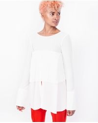 House Of Sunny White Pearl Pleat Blouse / Ivory