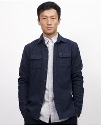 Scotch & Soda - Blue Scotch And Soda Woollen Winter Shirt - Navy Spk for Men - Lyst