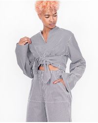 House Of Sunny Gray Wranger Shirt / Stripes