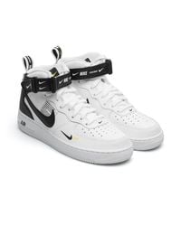 nike air force 1 mid 07 lv8 black white