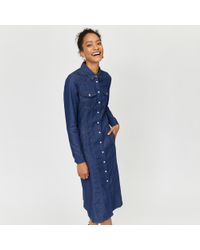 warehouse western midi denim dress