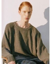 MIGNONNEUF Gray Mnfs Soft Bullky Wool Knit Grey Melange for men
