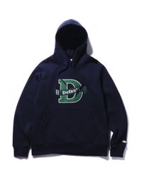 W Concept Blue Big D Logo Hoodie Navy