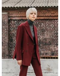 COLLABOTORY Red B7cma5002m Oversize Double Jacket Wine