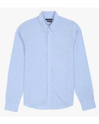 Welcome Stranger Blue Ls Regular Clean Seam Shirt for men