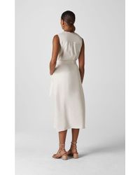 whistles button detail linen dress