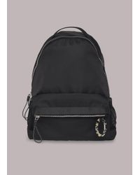 whistles black leather backpack