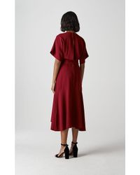 whistles textured belted midi dress